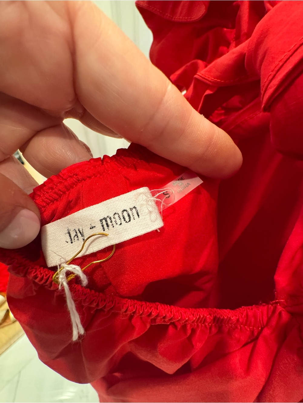 Red Ruffle Sleeve Mini Dress - Picture 6 of 6